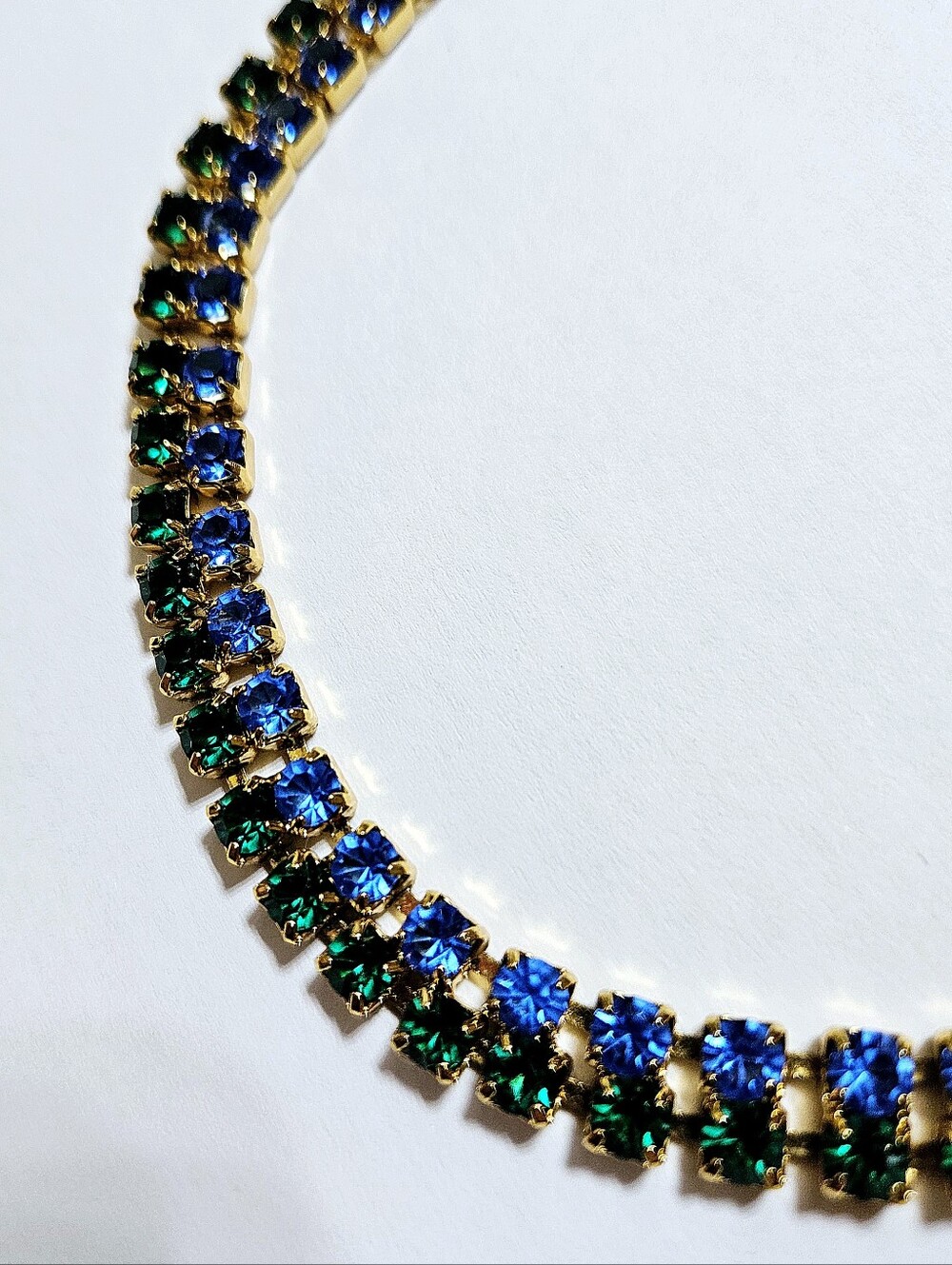 Vintage © Monet Double-Strand Rhinestone Choker Necklace - Picture 3 of 10